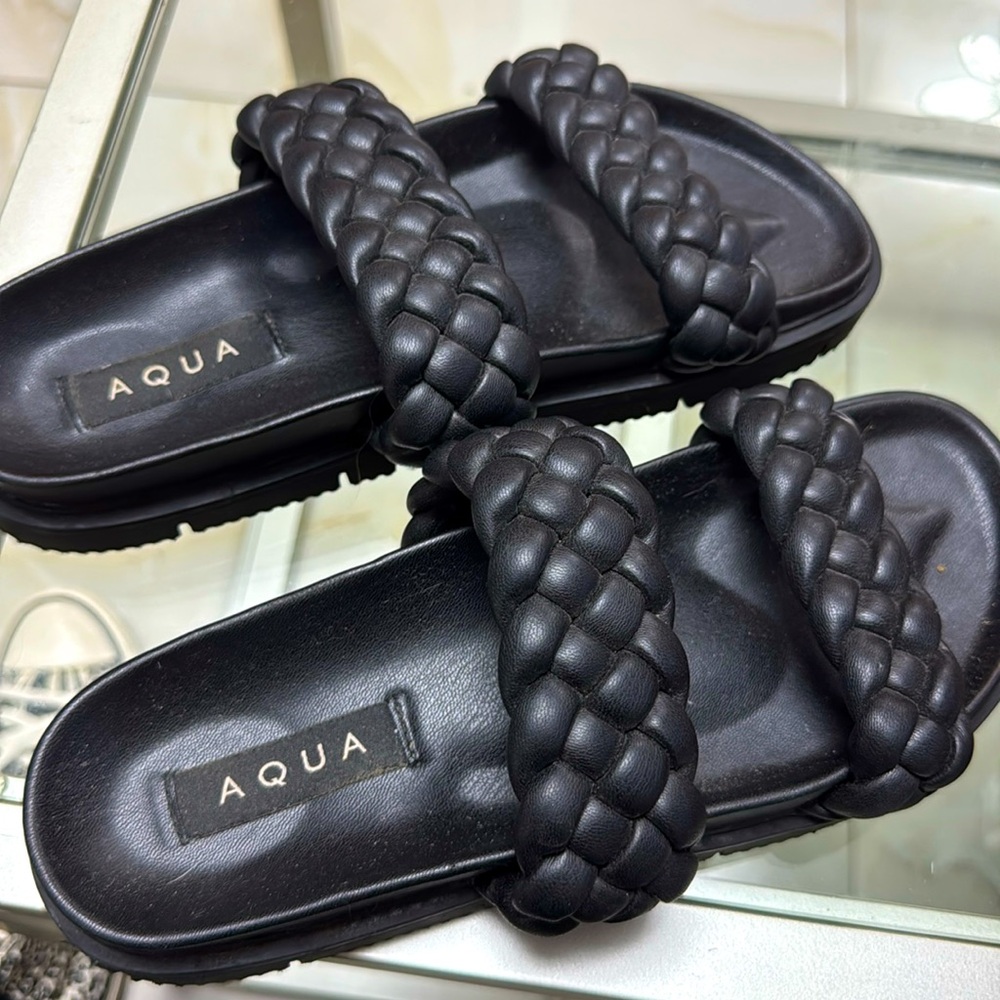 Black Braid Slides